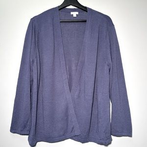J Jill Blue Linen Blend Cardigan Size 18